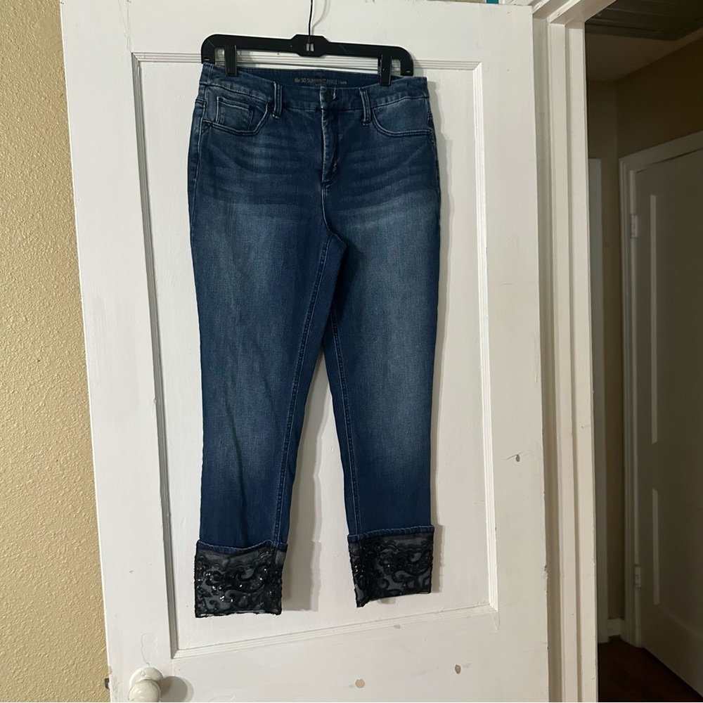 Chichos the so slimming ankle lace jeans size 6